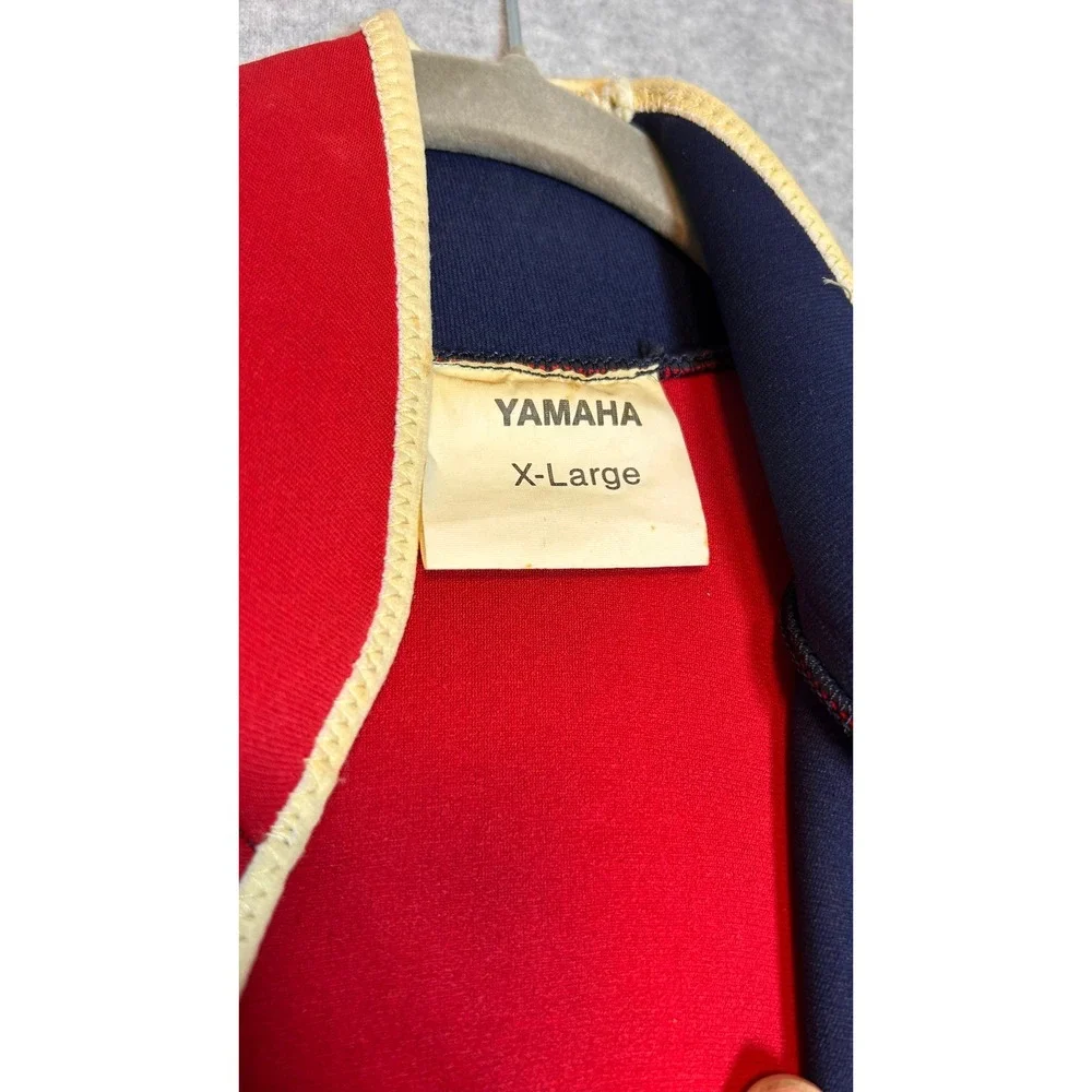 Yamaha Wetsuit Mens XL Blue Red Vintage Colorblock Neoprene Full Suit Retro Moto